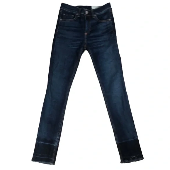 Rag & bone 10 Inch Capri Skinny Jeans in Stanwix Wash Released Raw Hem, Size 24 - Picture 3 of 16